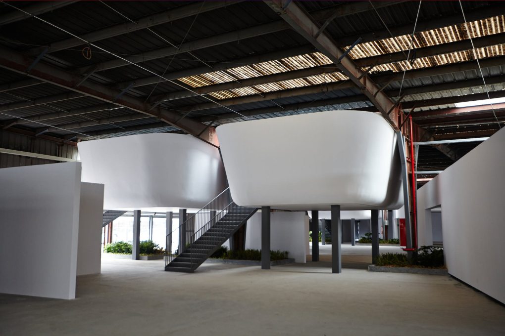 Another view of the Border Warehouse, before the exhibitions were installed. (Photo: Zeus Photography, &copy;Shenzhen Biennale of Urbanism\Architecture Organizing Committee)