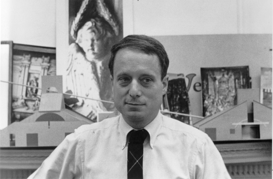 Robert Venturi with Mother&rsquo;s House models behind him. Those models were acquired by MoMA at the time are currently on display at their summer show &ldquo;Endless House: intersections of art and architecture&rdquo;.