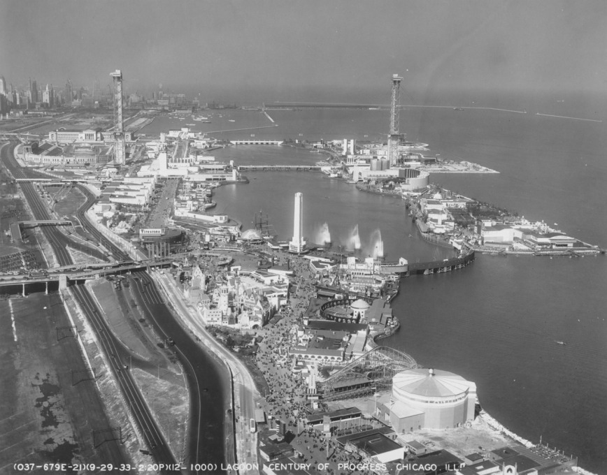 Northerly Island and Lagoon, Century of Progress Exposition, 1933. (Image: Chicago History Museum)