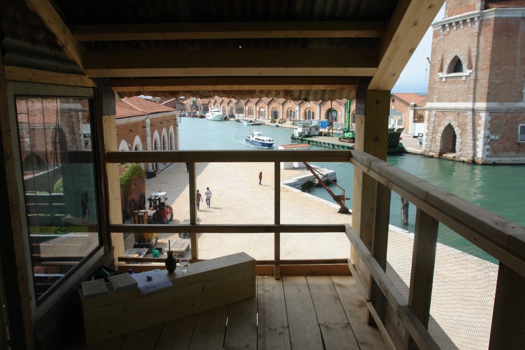 The view from the Georgian Pavilion's wooden balcony. (Photo &copy; Gio Sumbadze)