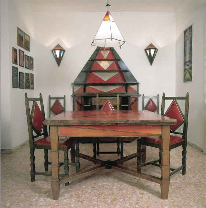 Lesser-known and functional objects were also shown, such as &ldquo;Cimino Home Dining Room Set&rdquo; by Gerardo Dottori from the&nbsp;early 1930s. (Photo: Daniele Paparelli, courtesy Archivi Gerardo Dottori&nbsp;&copy; Gerardo Dottori)