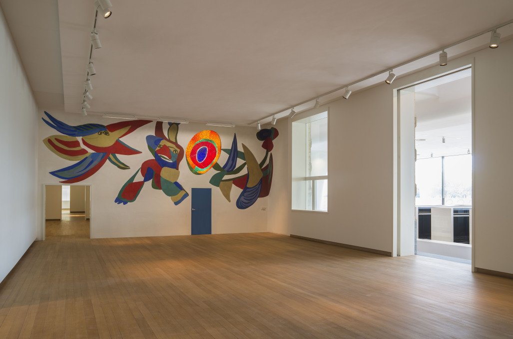 The former restaurant space in the old building has been turned into a special hall for a mural, designed by Dutch artist Karel Appel in 1956. Photo: John Lewis Marshall