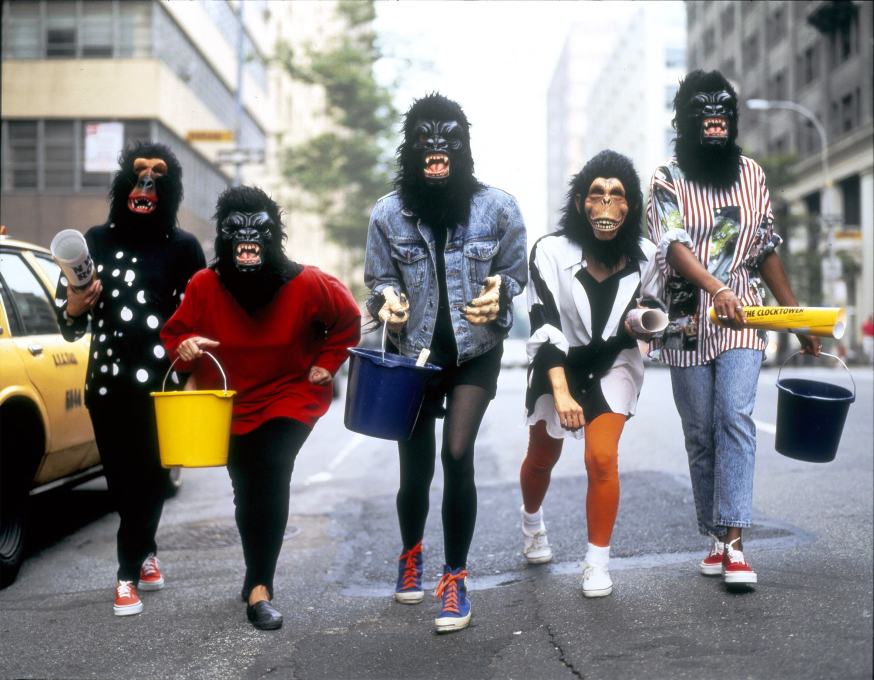 &ldquo;Go ape with us!&rdquo; The Guerrilla Girls and their masks protesting against sexism in the art world. (Photo &copy; George Lange)