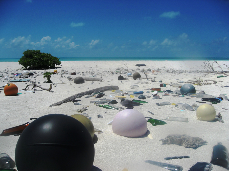 Out to Sea? Plastic trash on the beach at Papahanaumokuakea Marine National Monument, 2006, Photo: &copy; Paulo Maurin/NOAA