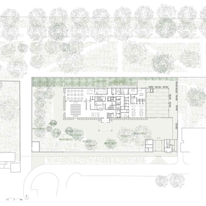 Warsaw Embassy II, Poland, 2009: site plan. (Courtesy Tony Fretton Architects)