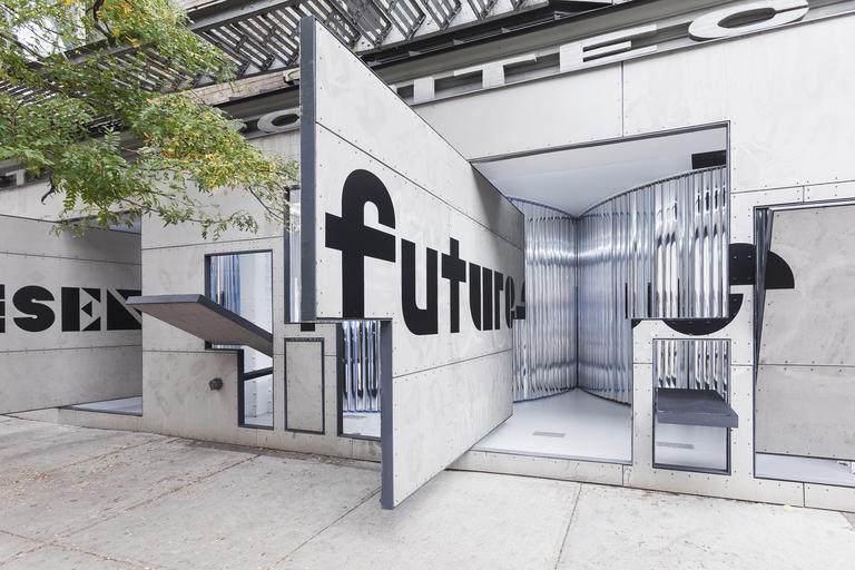 Entranceway to "Past Futures, Present, Futures" at Storefront for Art and Architecture. (Photo: Naho Kubota)
