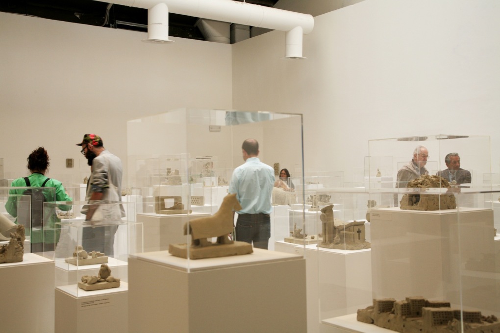 The installation of around 180 clay models by Peter Fischli and David Weiss, [Suddenly This Overview], 1981, in the Central Pavilion. (Photo: Francesco Galli, Courtesy la Biennale di Venezia)