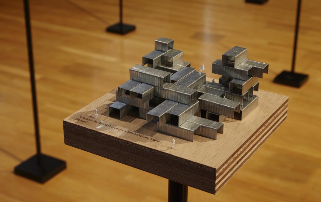 A staple structure model, part of&nbsp;Sou Fujimoto&rsquo;s &ldquo;Architecture Is Everywhere&rdquo; installation. (Photo: Tom Harris, courtesy Chicago Architecture Biennial)