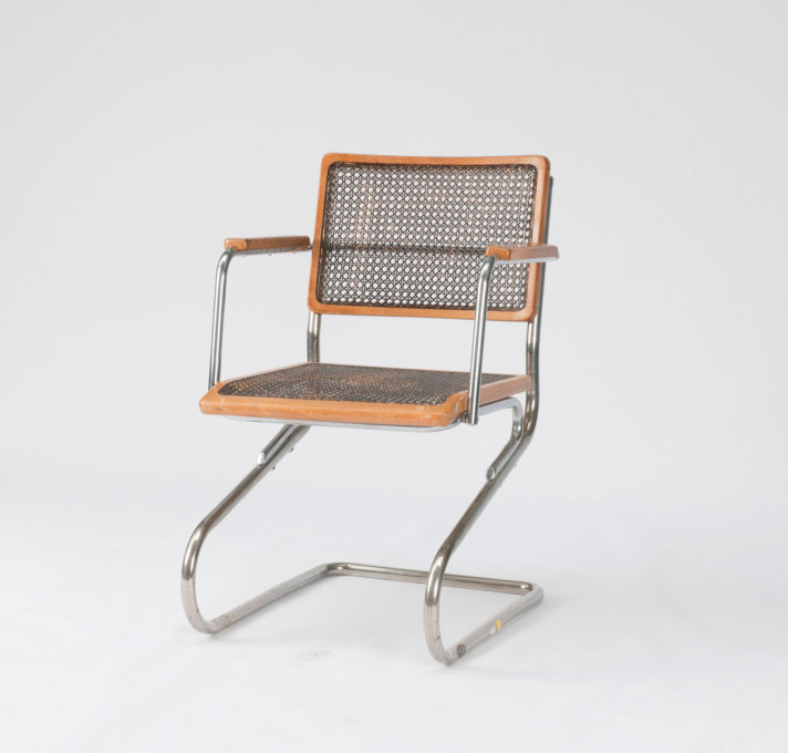 Brothers Rasch: 3138 armchair, 1931. Chrome-plated tubular steel, beechwood, canework, stained dark brown. Made by L&amp;C Arnold, Stendal. Originally designed by Heinz Rasch, this version was revised by Gustav Hassenpflug in 1934/35.