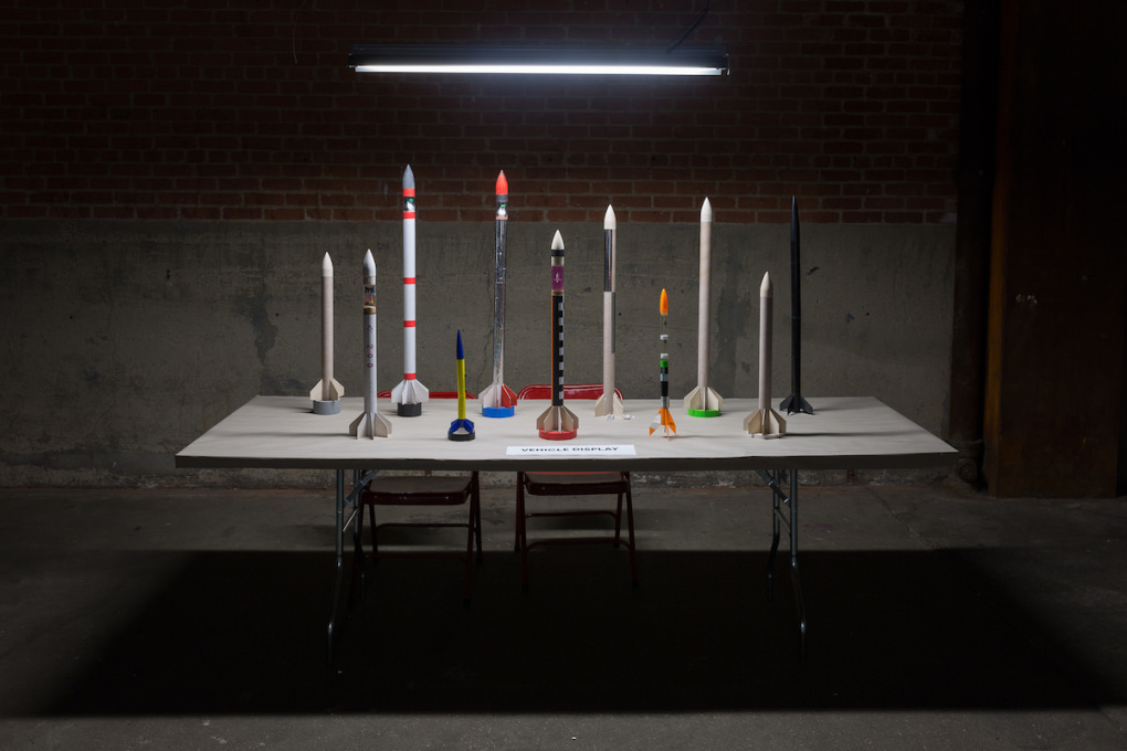 A new collaboration with Chris Woebken called &ldquo;The Society for Speculative Rocketry&rdquo; (2014) resulted in a weekend-long workshop at Eyebeam in New York. These rockets were built by participants.