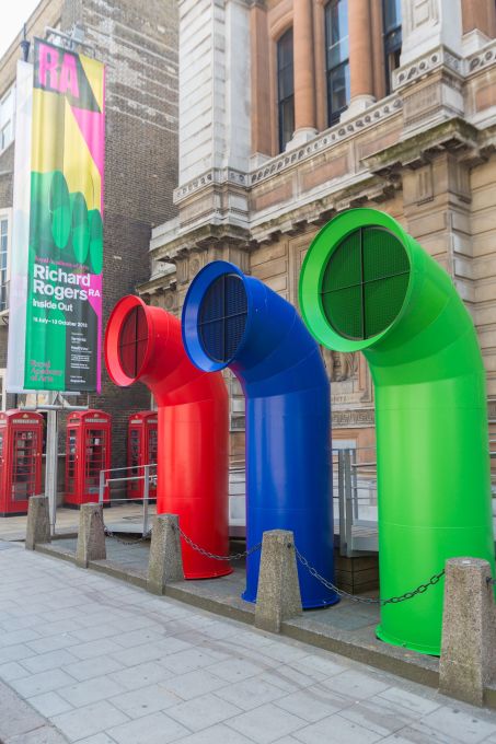Inside Out, Richard Rogers&rsquo; new show at London&prime;s Royal Academy, opens a new series of major architecture shows at the RA&rsquo;s new back-of-house venue Burlington Gardens. (All photos: Benedict Johnson/Royal Academy)