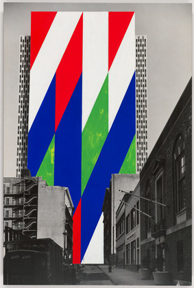 Jason Crum, Project for a Painted Wall, New York City, Perspective, 1969, Gouache on photograph. The Museum of Modern Art, New York.