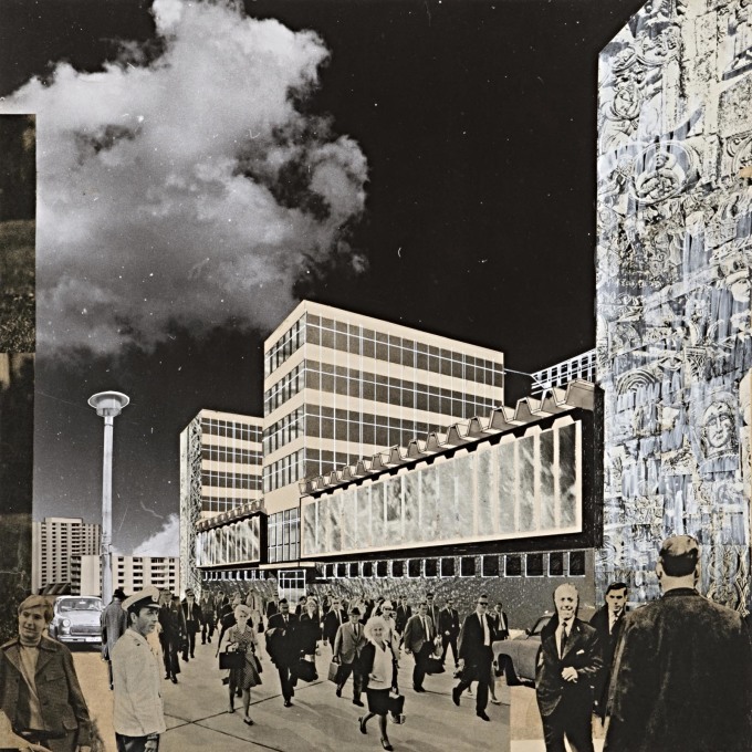 Proposed office building for &ldquo;Allgemeiner Deutscher Nachrichtendienst&rdquo; (the GDR state news agency) at Mollstrasse in Berlin, c.1968.