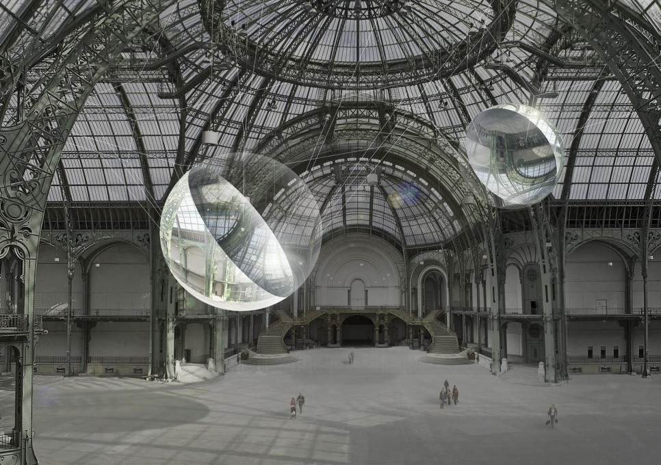 Visualisation of the &ldquo;Aerocene&rdquo; installation at the Grand Palais in Paris.