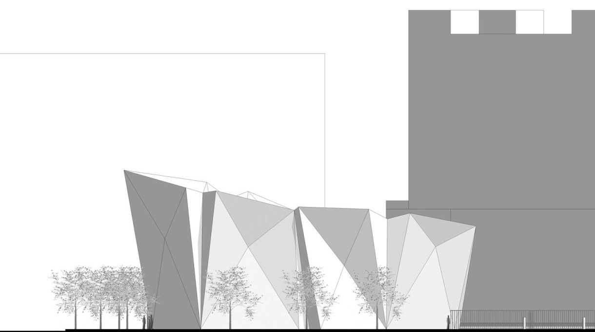 Section view showing elevation from Canal Street. (Image: Dattner Architects)