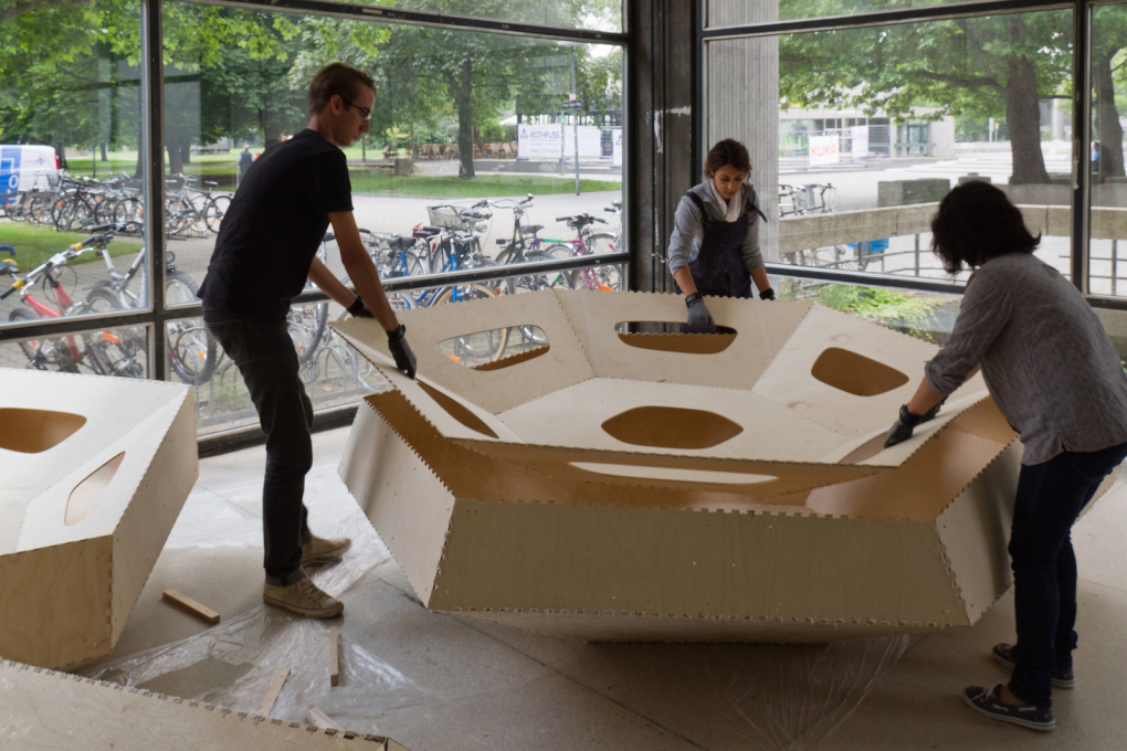 Cassette assembly, ICD/ITKE Research Pavilion, 2011.