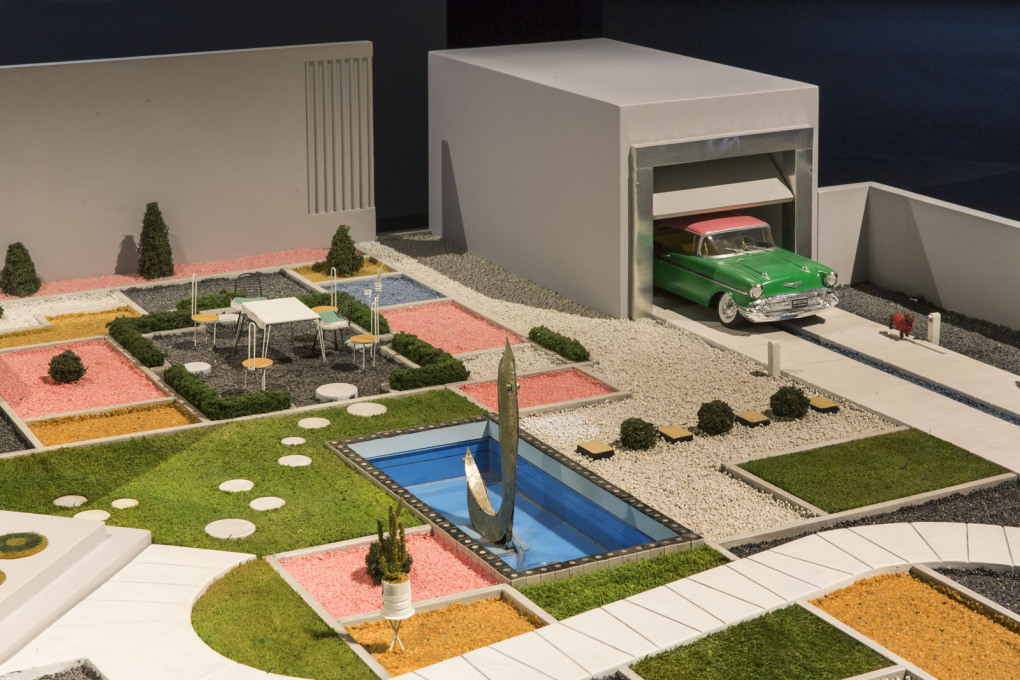 The model of the Villa Arpel from Jacques Tati&rsquo;s film classic Mon Oncle, one of the main exhibits in the French Pavilion. (Photo:&nbsp;Luc Boegly)