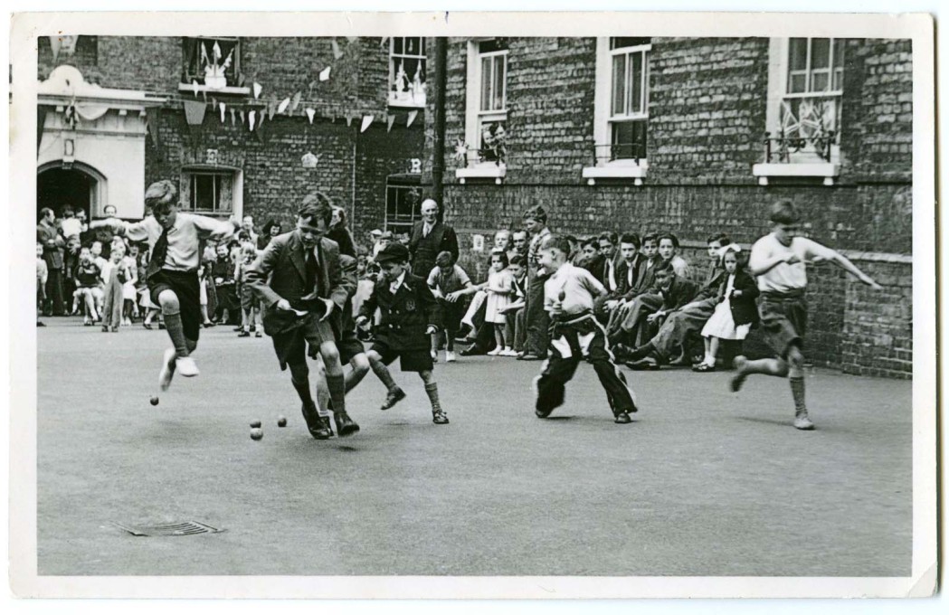 An egg and spoon race at a Coronation party on the now demolished Bedfordbury Estate in Covent Garden, 1953. (Photo: &copy; Peabody)