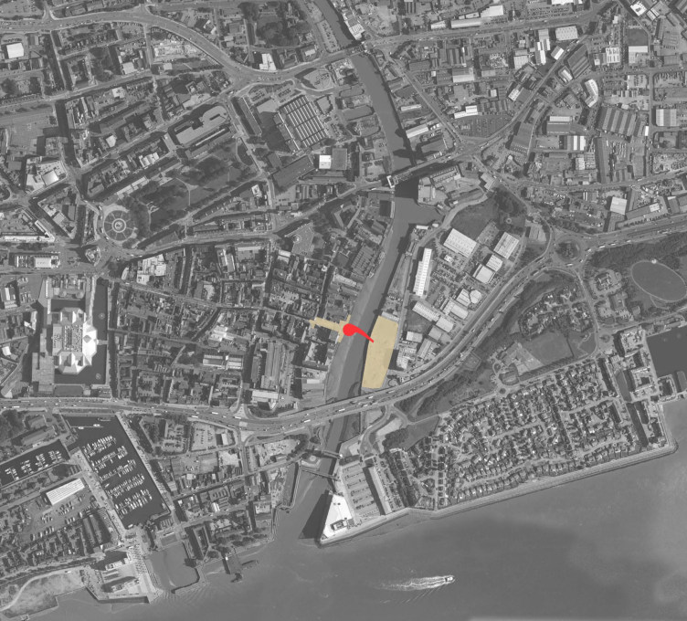 Site plan, showing the old city centre to the left (Photo: Timothy Soar)
