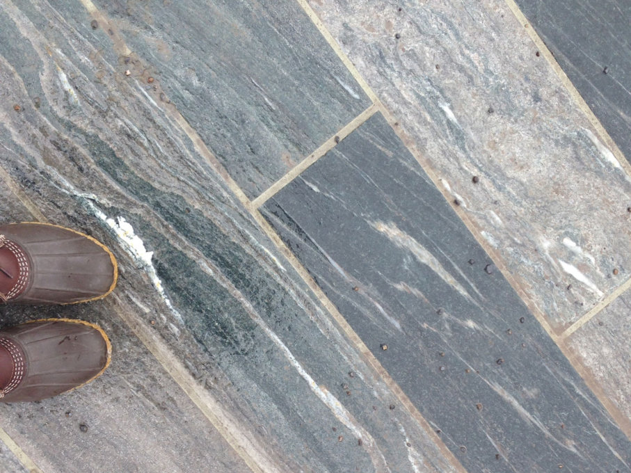 Valser Quartzite underfoot. Everywhere you look is the blue-grey stone. (All photos the author unless otherwise stated)