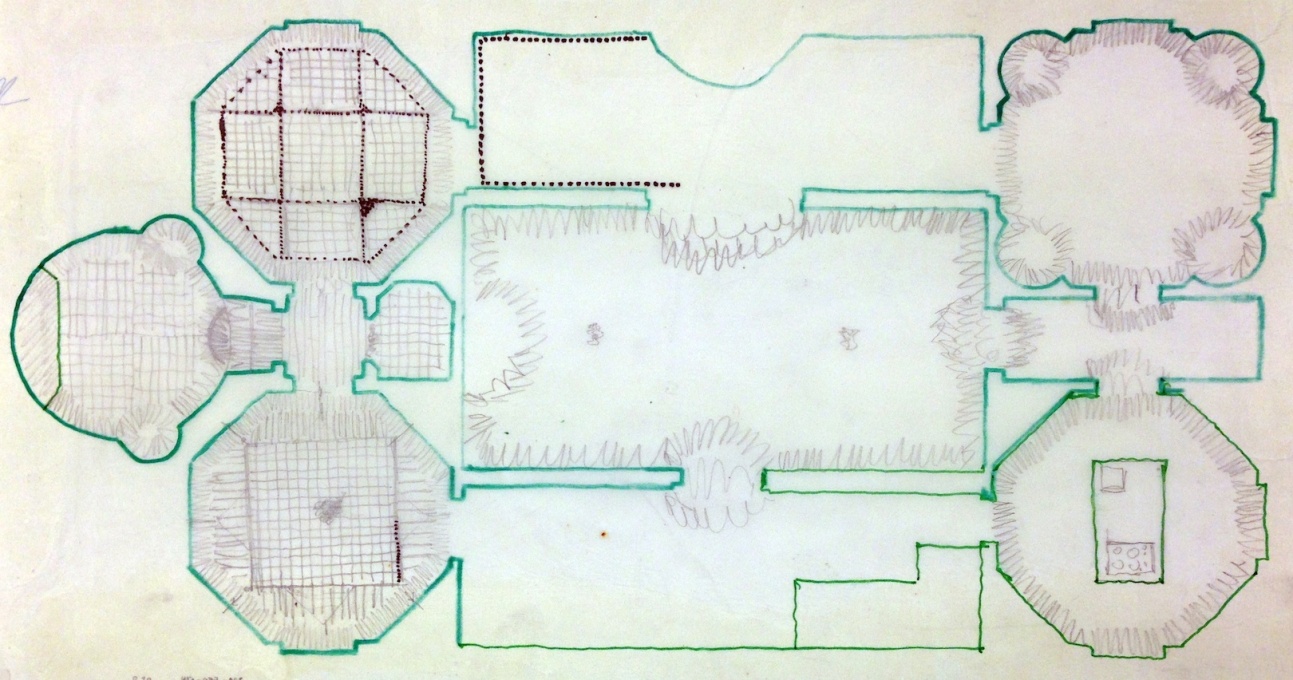 A sketch for the layout of the floor tiles.