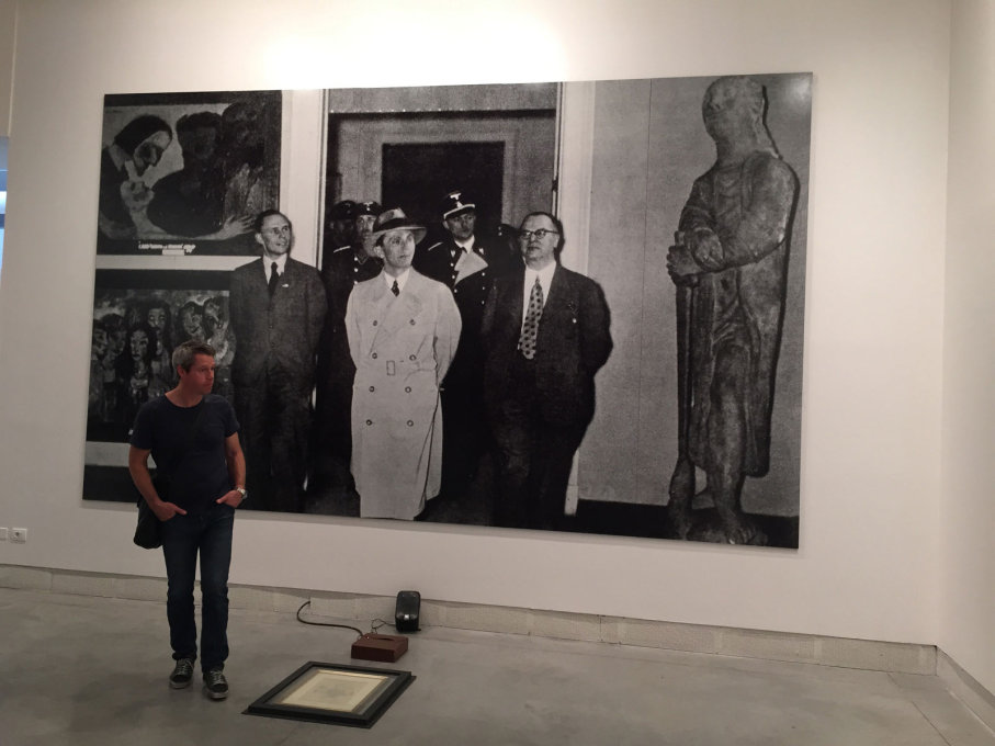 ...Fabio Mauri&rsquo;s photomural of Joseph Goebbels visiting the &ldquo;Degenerate Art&rdquo; Exhibition in the Haus der Kunst in Munich in 1937 &ndash; the gallery where Okwui Enwezor is now director.