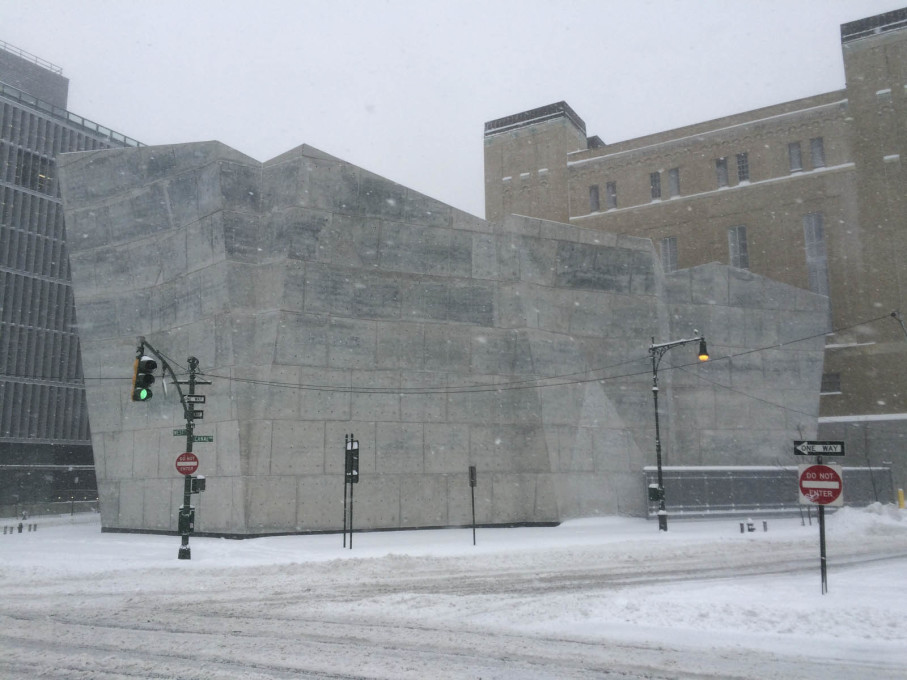 Braving Winter Storm Jonas: the Spring Street salt shed by Dattner Architects and WXY Architecture + Urban Design. (All photos by David Bench unless otherwise stated)