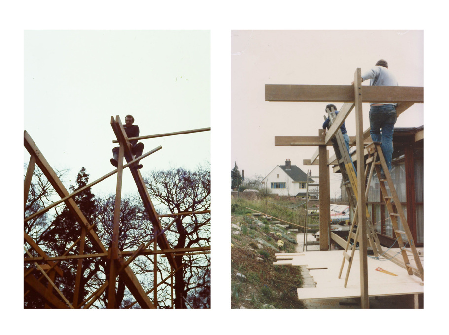 Working on the timber frame. c1970s. (Photos courtesy Jon Broome)