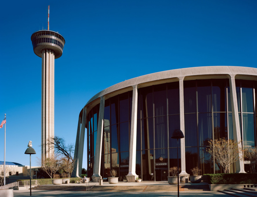 San Antonio 1968 World&rsquo;s Fair, &ldquo;The Confluence of Civilizations in the Americas&rdquo;, Judicial Building with Tower of the Americas, 2013.