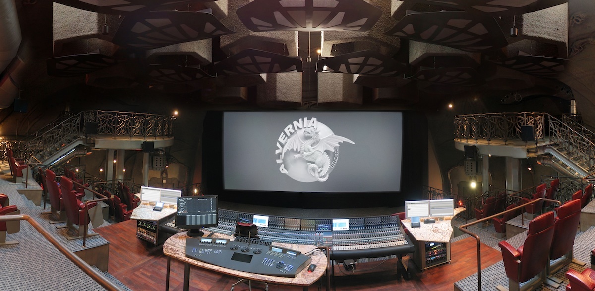 The high-tech audio mixing studio reflects the futuristic vision of the building. &nbsp;(Photo courtesy Alvernia Studios)