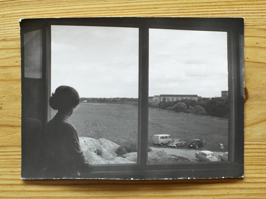 ...and looking out of that same window in 1964 in one of her old photographs.
