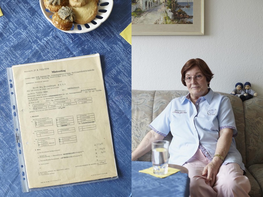 Ursula G&uuml;tz with her original lease contract from 1970.