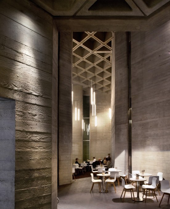 The Lyttelton foyer with board-marked concrete detail. (Photo: Philip Vile)