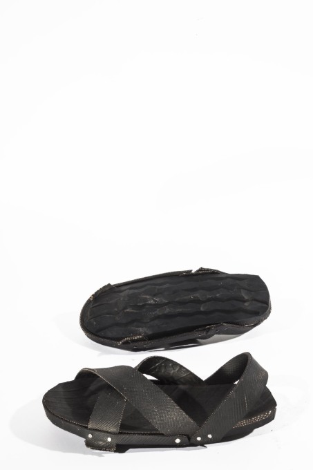 Akala &ndash; sandals made from old car tyres. (Photo &copy; Francesco Giustu and Filippo Romano, LaTriennale di Milano)