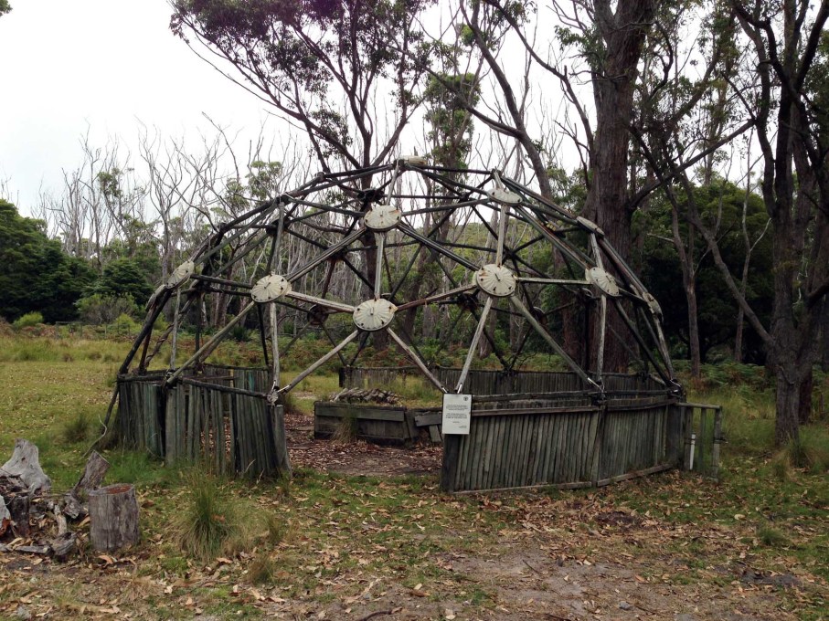Grounds&rsquo; geodesic dome at Penders, constructed using salvaged timber.&nbsp;(Photo: Rory Hyde)