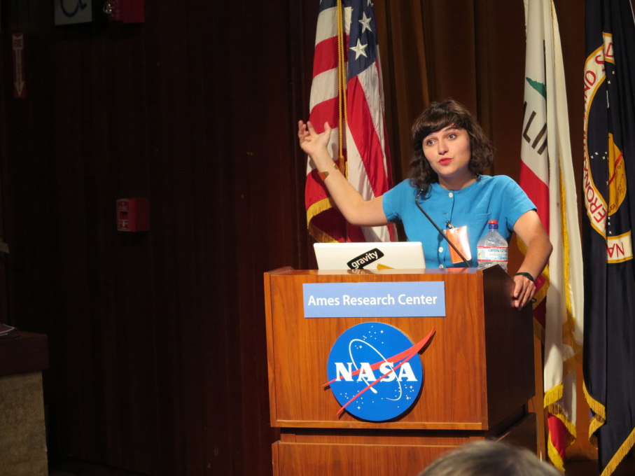 Nelly Ben Hayoun speaking at the NASA Ames Research Center. (Photo courtesy: Nelly Ben Hayoun)