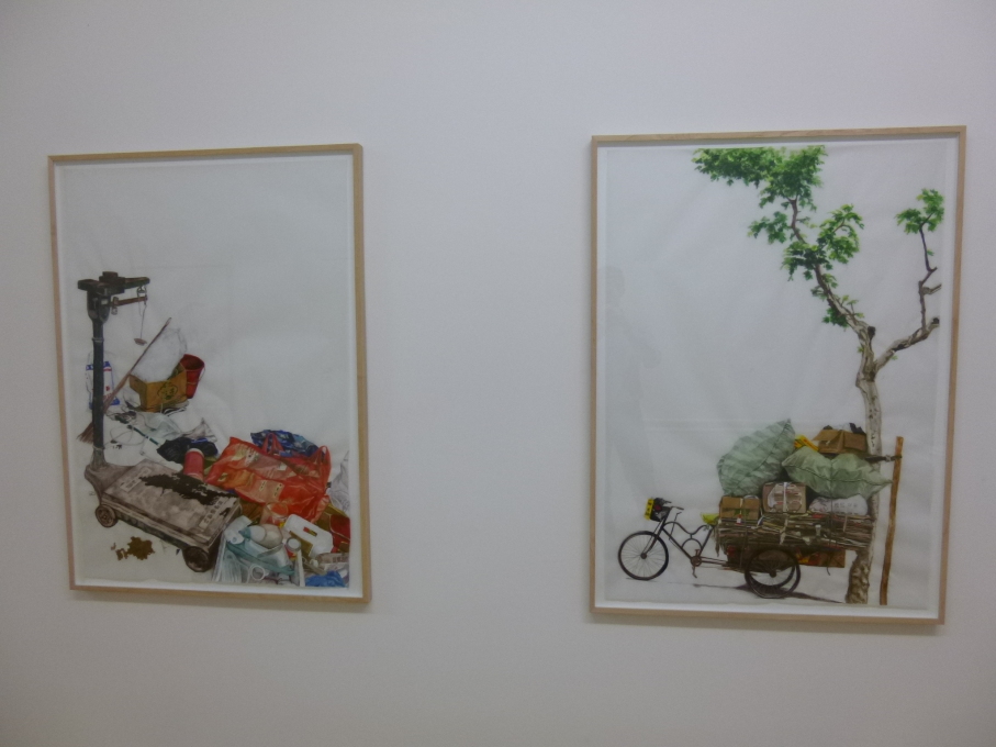 Messy personal architectures: Scales (Garbage collectors, Shanghai),&nbsp;(2010);&nbsp;Cycling and transport tree (Garbage collectors, Shanghai)&nbsp;(2010). (Photo: Jesse Coburn)