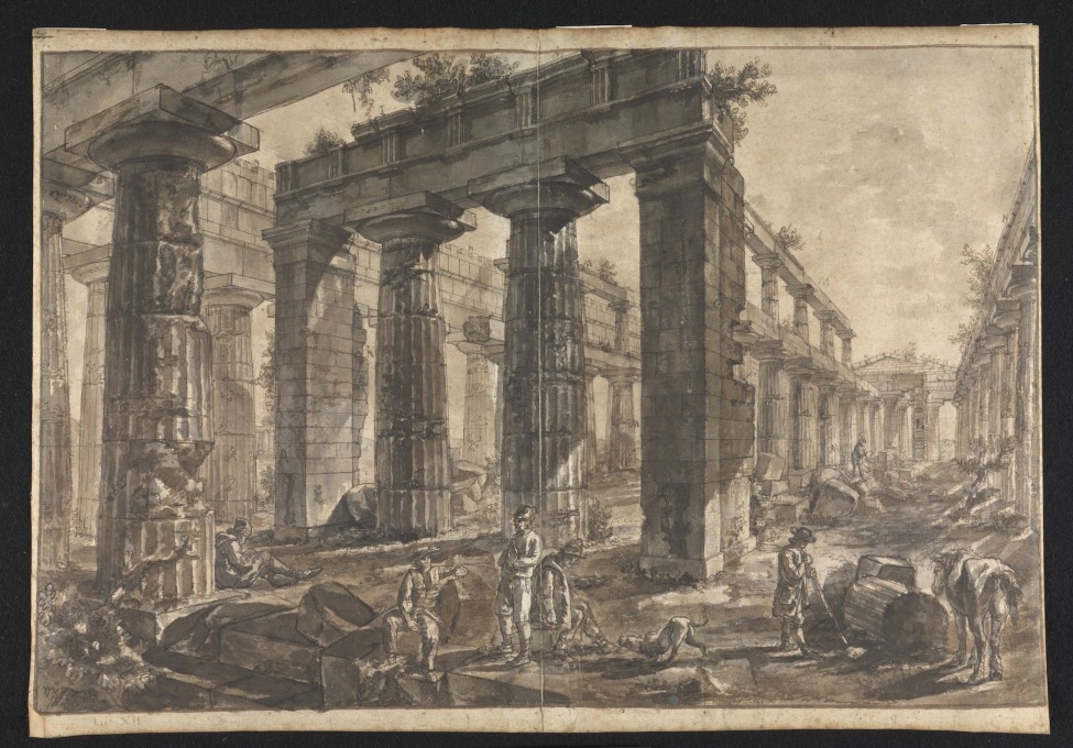 And other more complex interior views. &ldquo;Paestum, Italy:Interior of the Temple of Neptune from the West.&rdquo; (Image&nbsp;&copy; Sir John Soane&prime;s Museum)