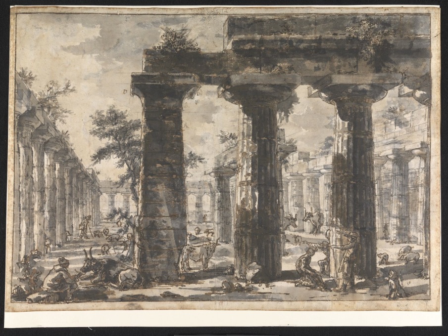 Pure column lust: &ldquo;Paestum Italy: Interior of the Basilica from the East.&rdquo; (Image&nbsp;&copy; Sir John Soane's Museum)