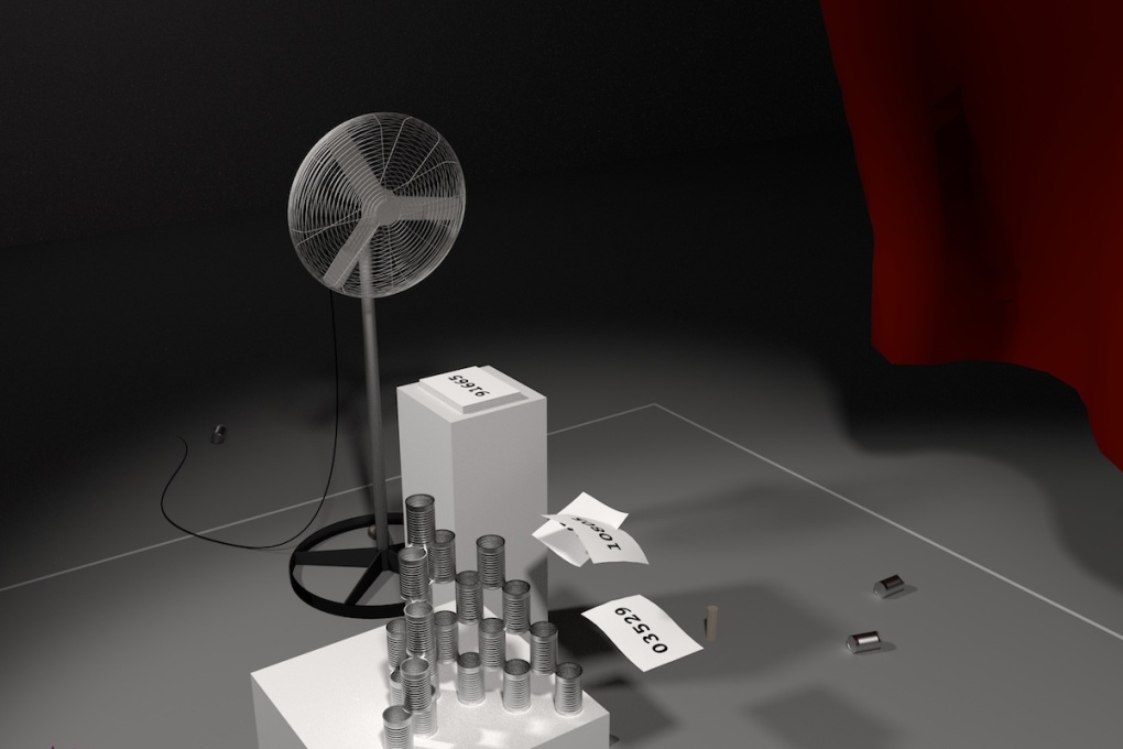 A rendering of the &ldquo;Elsewheres&rdquo; installation when it was shown at Eyebeam in New York.&nbsp;