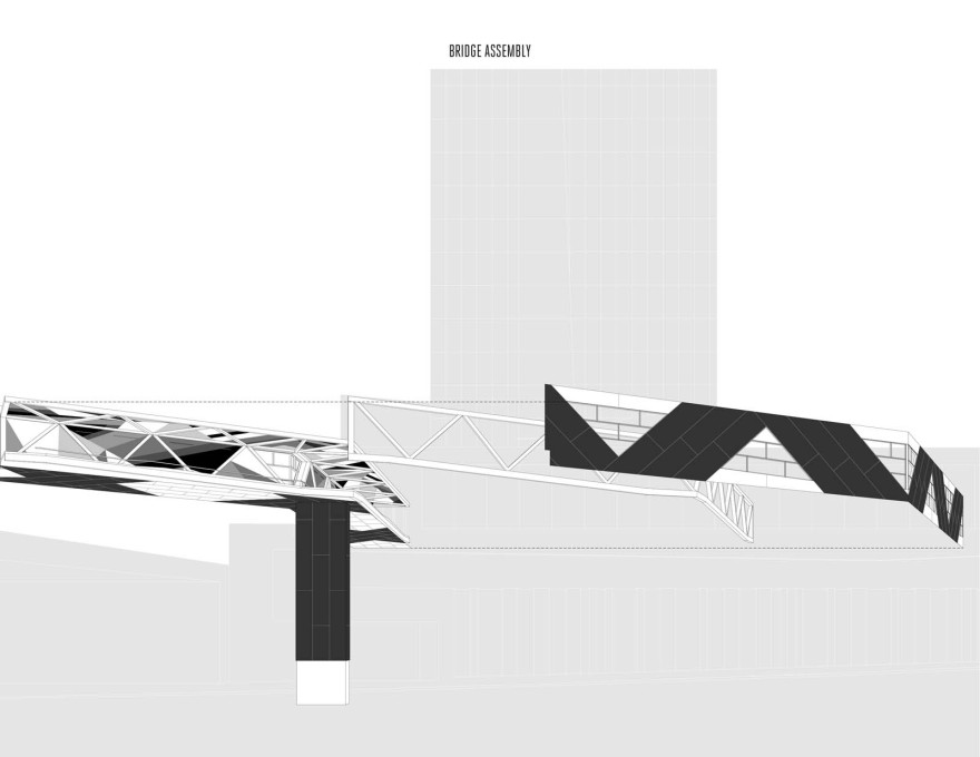 SFC Bridge: exploded perspective. (Design: James Khamsi, Jennifer Marman, Daniel Borins)