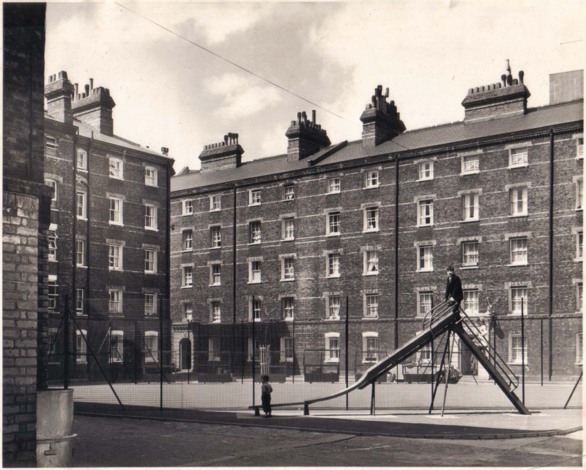 Early Peabody housing: Southwark Street SE1, originally consisting of 12 blocks of 22 flats each, opened in 1876: intended to &ldquo;ameliorate the conditions of the poor and needy&rdquo; (Photo: &copy; Peabody, c.1960s)