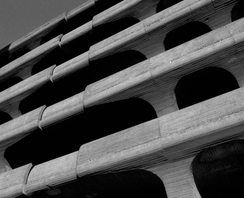Safe from demolition...for now...Temple Street Parking Garage by Paul Rudolph, New Haven, USA, 1958&ndash;1963. (Photo: Seth Tisue, 2008)