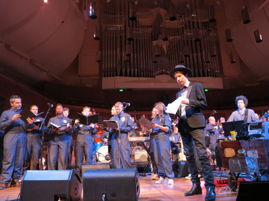 The ISO and Beck during rehearsal at Davies Symphony Hall. (Photo courtesy Nelly Ben Hayoun)