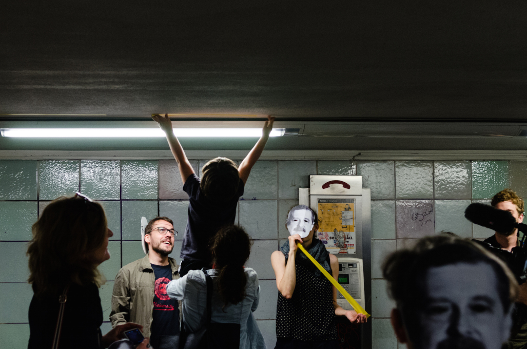 ...the transformative effects of their proposal to reclaim the space at the roundabout&rsquo;s centre, demarcating the space on the ceiling of the subway below ground&hellip;&nbsp;(Photo &copy;&nbsp;Viviana Abelson)