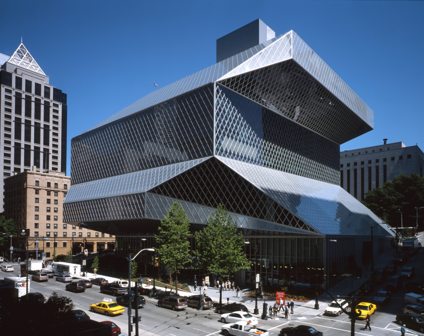 Culture:City - OMA's Seattle Library (199-2004) - giant gesture or large civic living room? It's big, it's by REM: enough said. (Photo: Philippe Ruault)