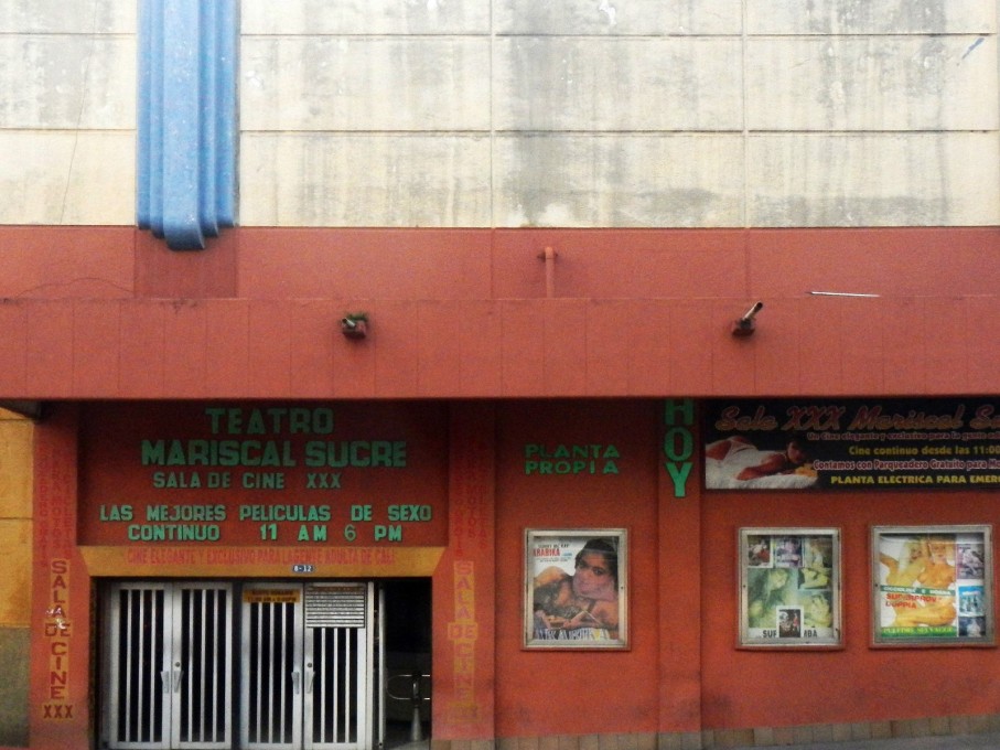 The Cine Mariscal Sucre, a porn theater.