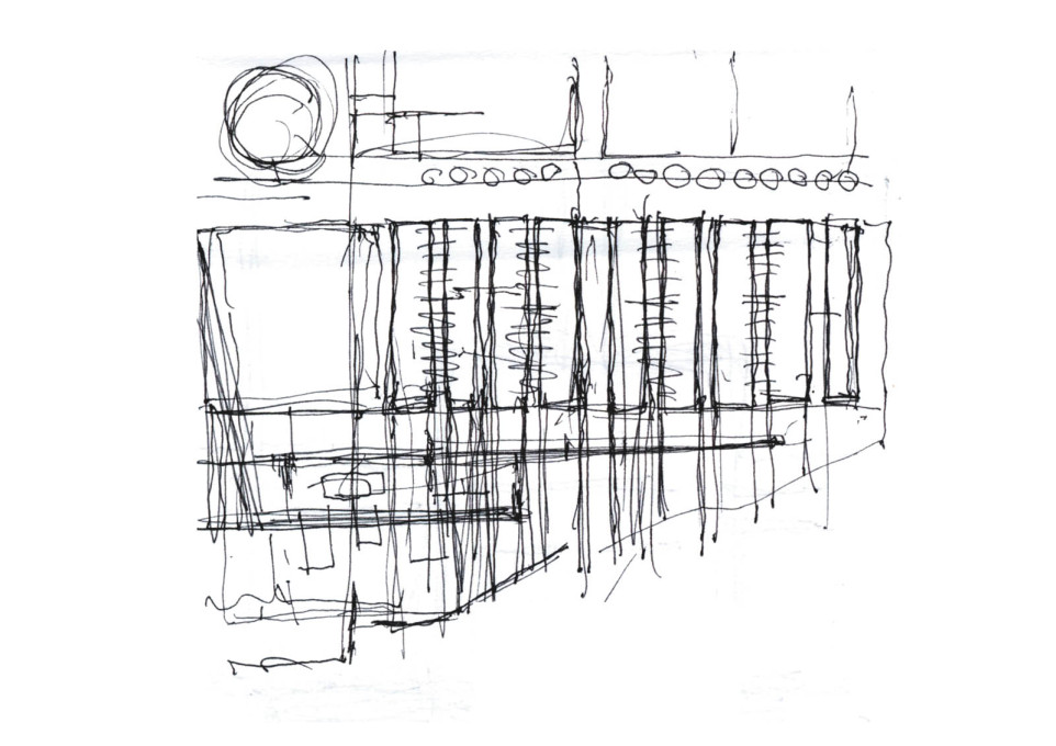 Andrea Dragoni's sketched plan for the site. (All sketches: Andrea Dragoni)