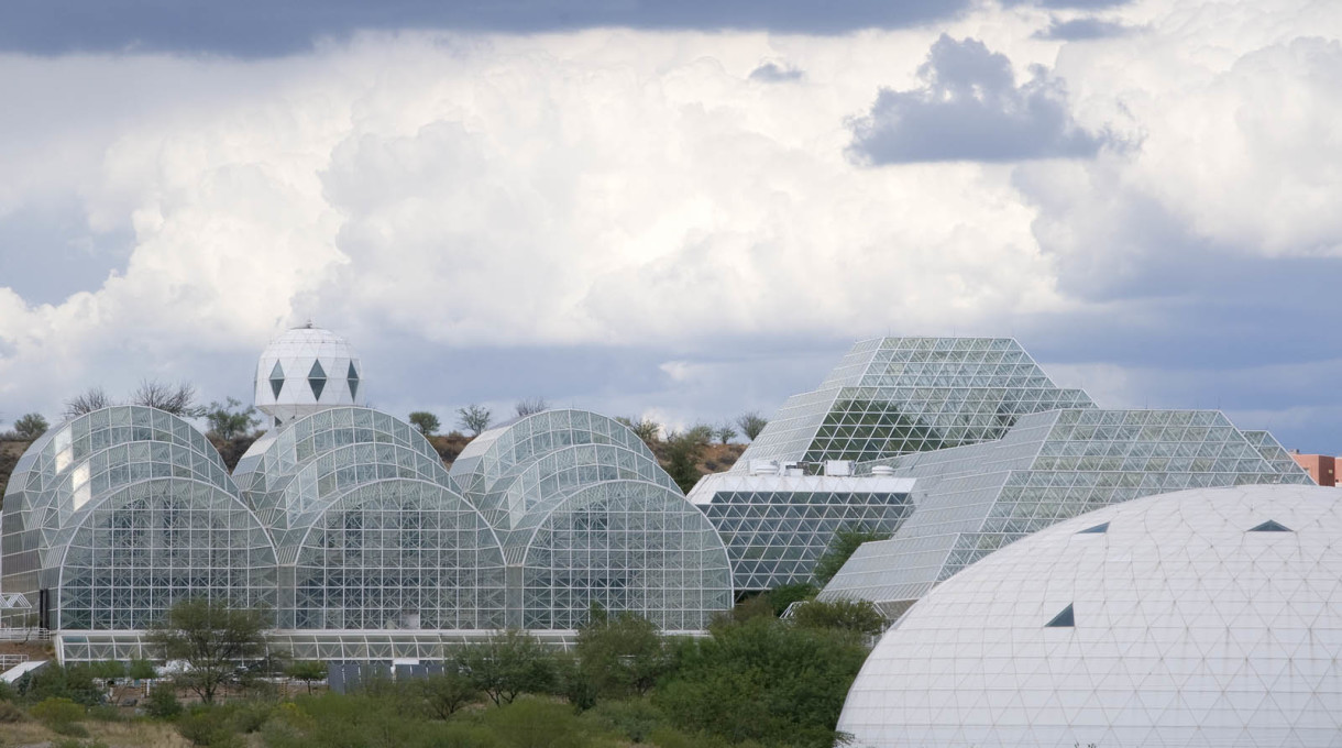 The airtight glazing of Biosphere 2, inspired by Buckminster Fuller...&nbsp;(Courtesy CDO Venture LLP/University of Arizona Biosphere 2)