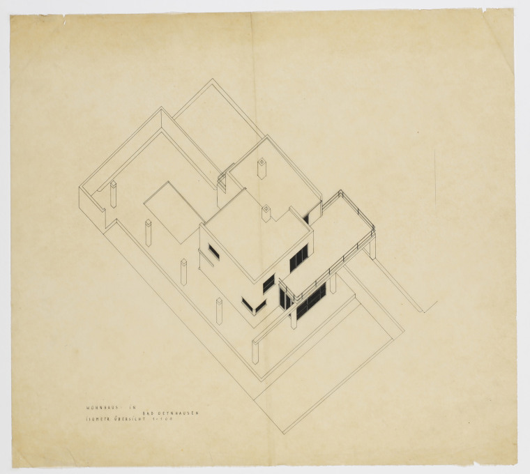 The Ernst Rasch House, 1926/1927. Ink on tracing paper. (Drawing attributed to Heinz Rasch &copy; Deutsches Architekturmuseum, Frankfurt am Main)